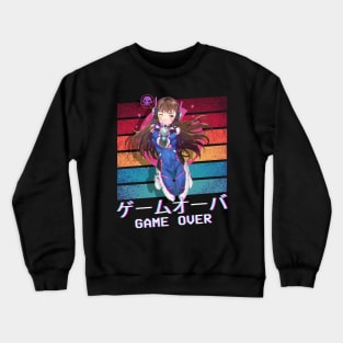 Game Over Anime Gamer Girl Lover Crewneck Sweatshirt